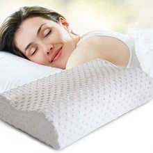 2017 Orthopedic Neck Pillow Fiber Slow Rebound Memory Foam Pillow Cervical Health Care Orthopedic Latex Neck Foam Pillow