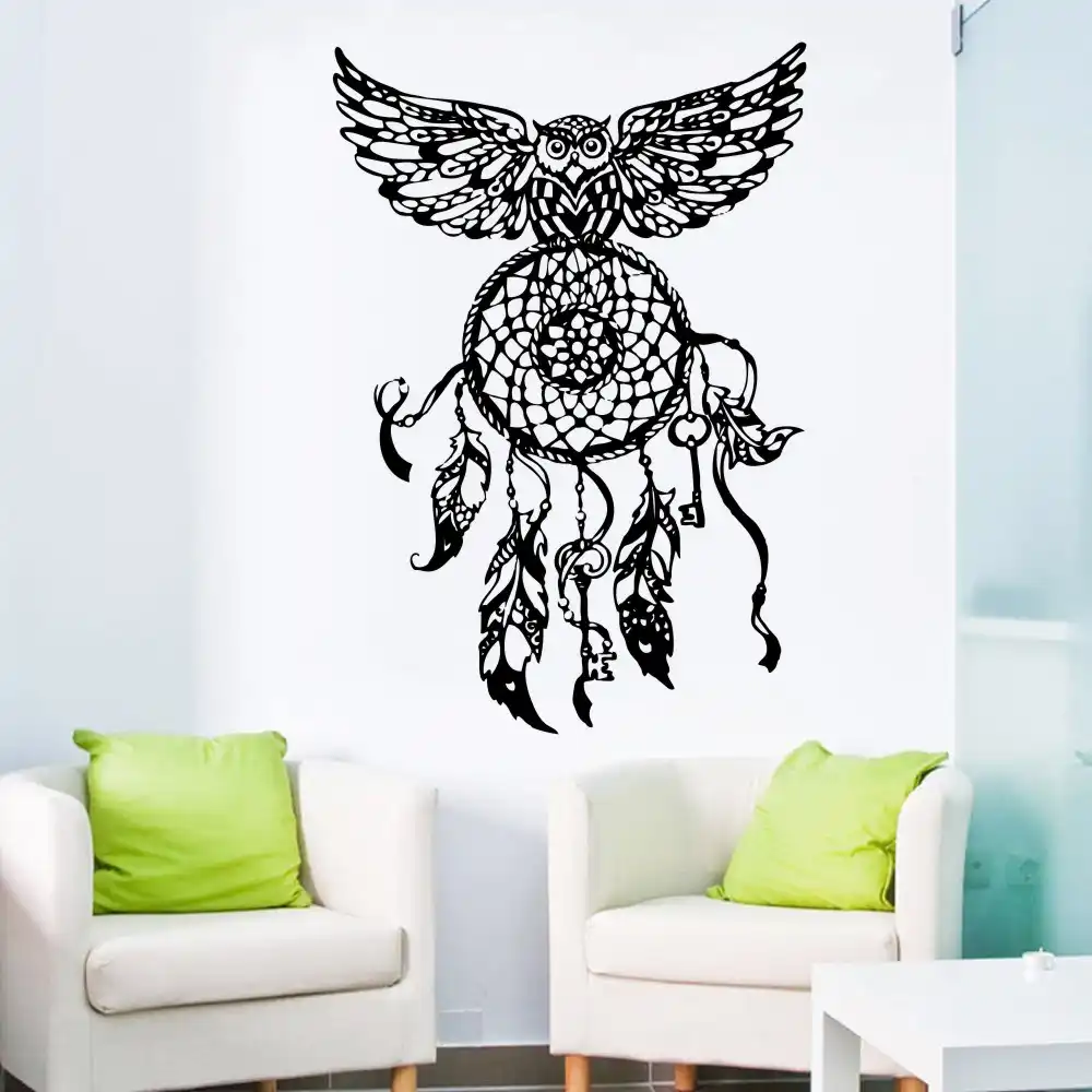 Wallpaper Dream Catcher Owl Sticker On Wall Bedroom Hippie Native Wallpaper Dream Catcher Owl Sticker On Wall Bedroom Hippie Native
