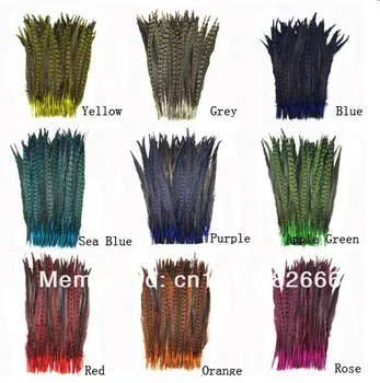 

100pcs/lots Multi-Colors Dyed Loose pheasant Tail feathers 12-14inches/30-35cm Craft Supplies