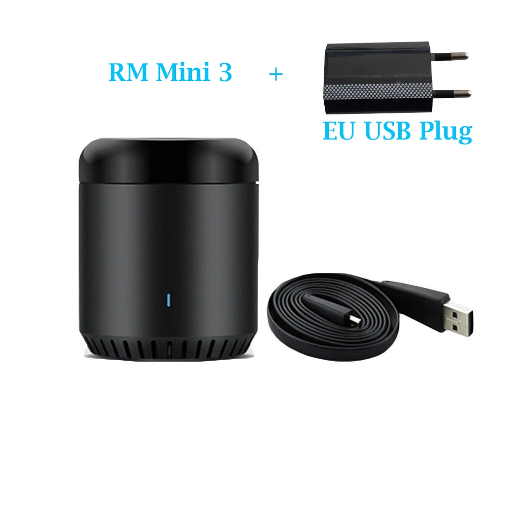 Broadlink RM Mini 3 Умный дом WiFi+ ИК пульт дистанционного управления AC tv управление для Alexa Google Home IFTTT с ЕС USB разъем SP3 Wi-Fi розетка - Комплект: RM Mini 3 EU plug