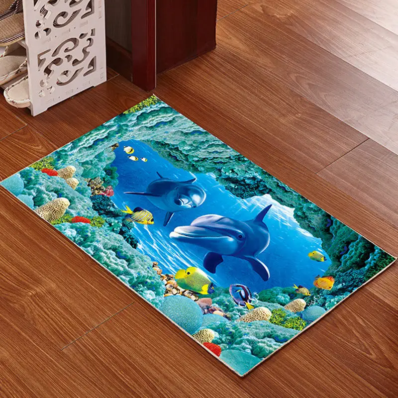 3D Printed Bathroom Mat Rug Kit Non-slip Bath Mats Floor Carpet Pet Pad Large Size Door Floor Seat Mattress for Decor Doormats