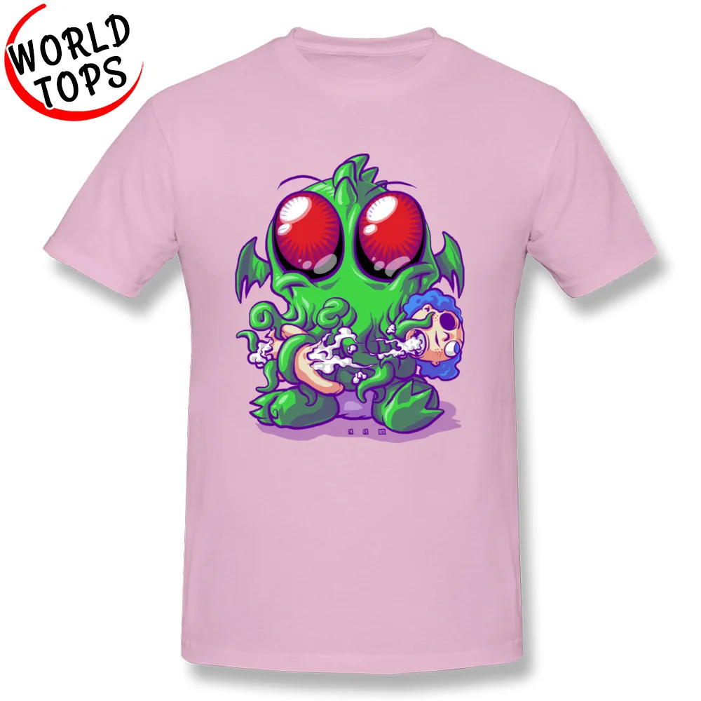 Customized Lil Cthulhu Mens Top T-shirts 2018 Fashion VALENTINE DAY Short Sleeve Tops Tees Crewneck Pure Cotton Tee Shirts Lil Cthulhu pink