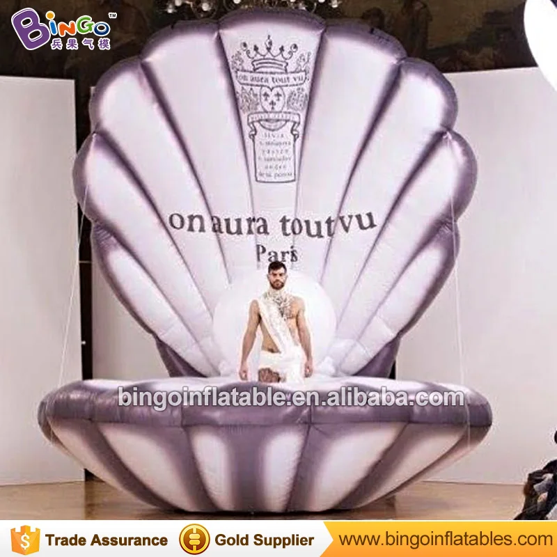 

Giant Inflatable Seashell 4M / 13ft High Black Inflatable Mermaid Seashells with Free Fan N Lighting for Stage Decoration