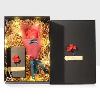 

Valentine's Day Festival Party Gift Rose Flower Jewelry Gift Bag Box Multi-layer Creative Wedding Jewelry Box Packing