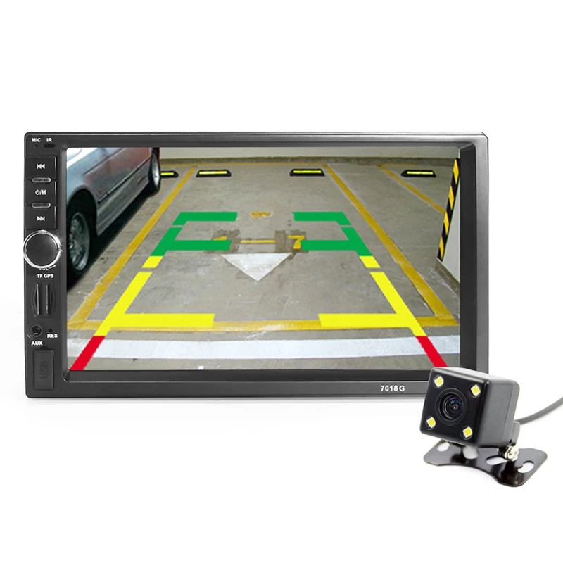 Autoradio 2 Din Car Radio Multimedia Player+GPS Navigation 7'' HD Touch Screen MP3 MP5 Audio Stereo Bluetooth USB AUX+Camera Map