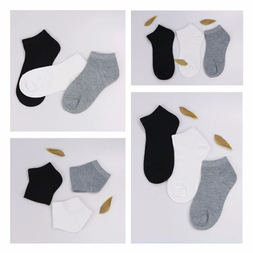 Vihir Women Summer Cotton Low Cut Sport Socks Solid Black/Grey/White Short Socks 12 Pairs/pack