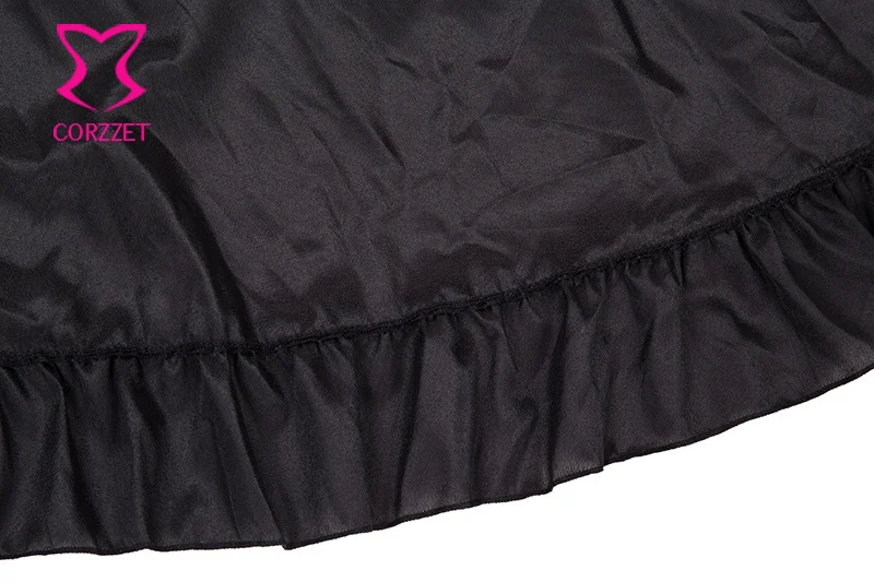 Черная шифоновая юбка в викторианском стиле с оборками, винтажная Готическая женская юбка, большие размеры, миди, высокая низкая юбка, женские вечерние юбки в стиле панк, юбка в стиле стимпанк