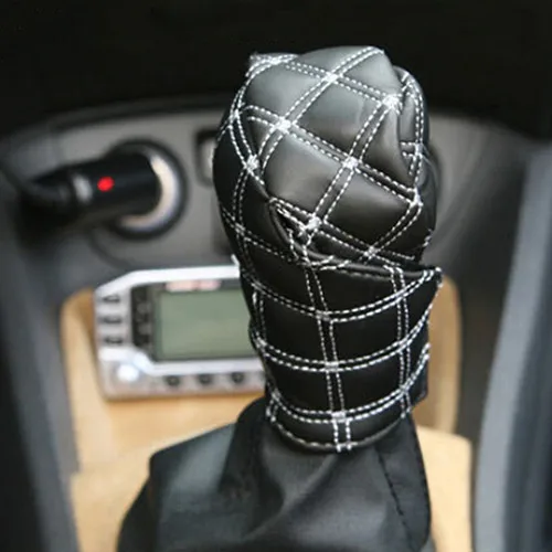 Автомобиль искусственная кожа Чехол для рычага переключения передач ручного тормоза рукав 2 в 1 комплект 8PA9