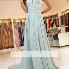 Платья для выпускного вечера трапециевидные шифоновые кружевные вечерние платья с открытой спиной Maxys Длинные вечерние платья для выпускного вечера Robe De Soiree