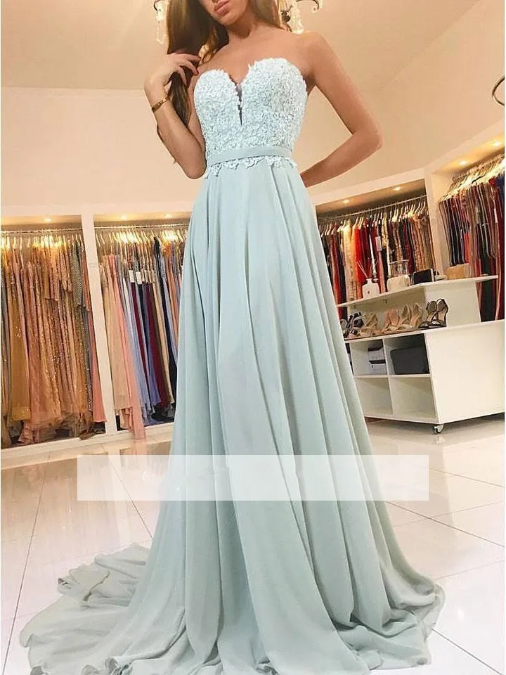 2019 Prom Jurken A-lijn Sweetheart Chiffon Lace Kralen Backless Party Maxys Lange Prom Gown Avondjurken Robe De Soiree 2019 Prom Jurken A-lijn Sweetheart Chiffon Lace Kralen Backless Party Maxys Lange Prom Gown Avondjurken Robe De Soiree
