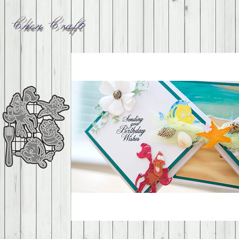 

Shrimp starfish spoon etc Metal Steel Cutting Dies Stencil for Scrapbooking Card Making New Embossing Die Cut Template