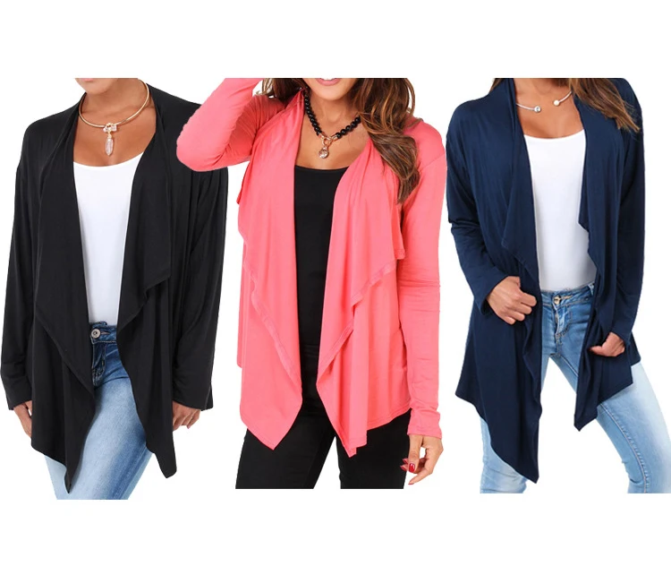 2017 European and American style new autumn long sleeves irregular cardigan thin jacket small jacket special (1)