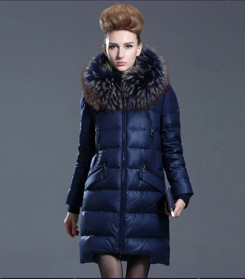 European Winter Jacket Women Winter Down Jackets and Coats with Fur ...