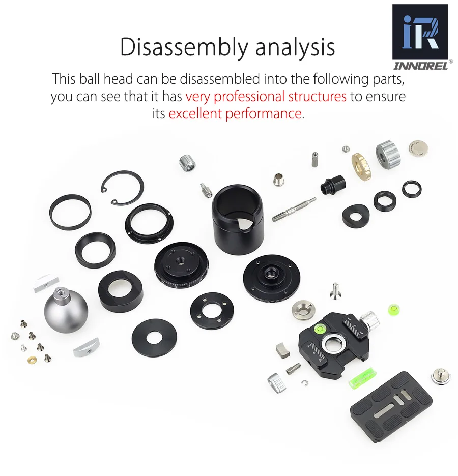 INNOREL U44 камера монопод Штативная головка 20 кг нагрузка 44 мм панорамная шариковая головка 720 градусов для DSLR Nikon sony Canon камера