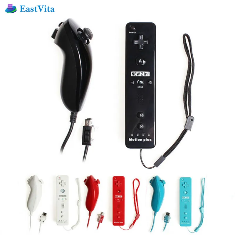 EastVita 2 in1 удаленного Nunchuk Combo Встроенный MOTION PLUS для wii контроллер с защитным силиконовый чехол r30