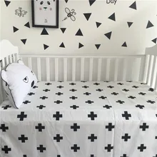 1 шт. простыня по размеру матраса, 5 дизайнов, простыня для детской кроватки, хлопок, черно-белый цвет, просто стиль для мальчиков и девочек