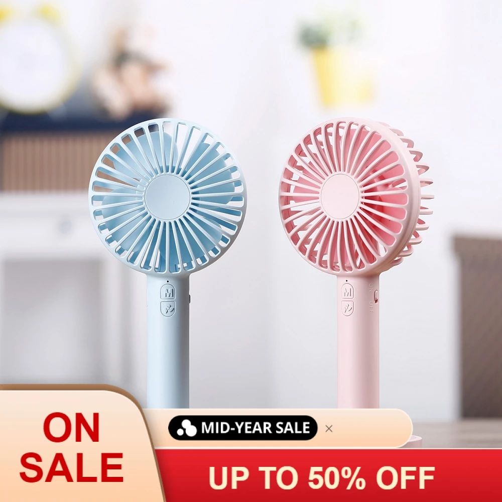

Battery Operated Cooling Fan Mini Personal 2000mAh Electric Portable Rechargeable USB with Base Handheld Fan