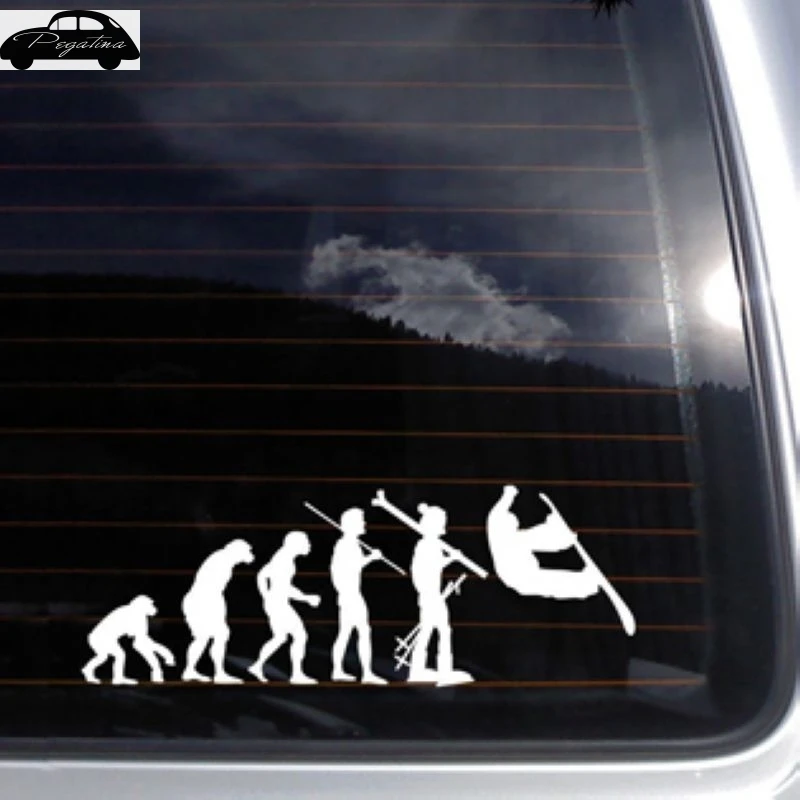Pegatina Evolution Skiing Sticker Winter Sports Snow Decal Ski Posters Vinyl Wall Decals Decor Mural Skiing Sticker