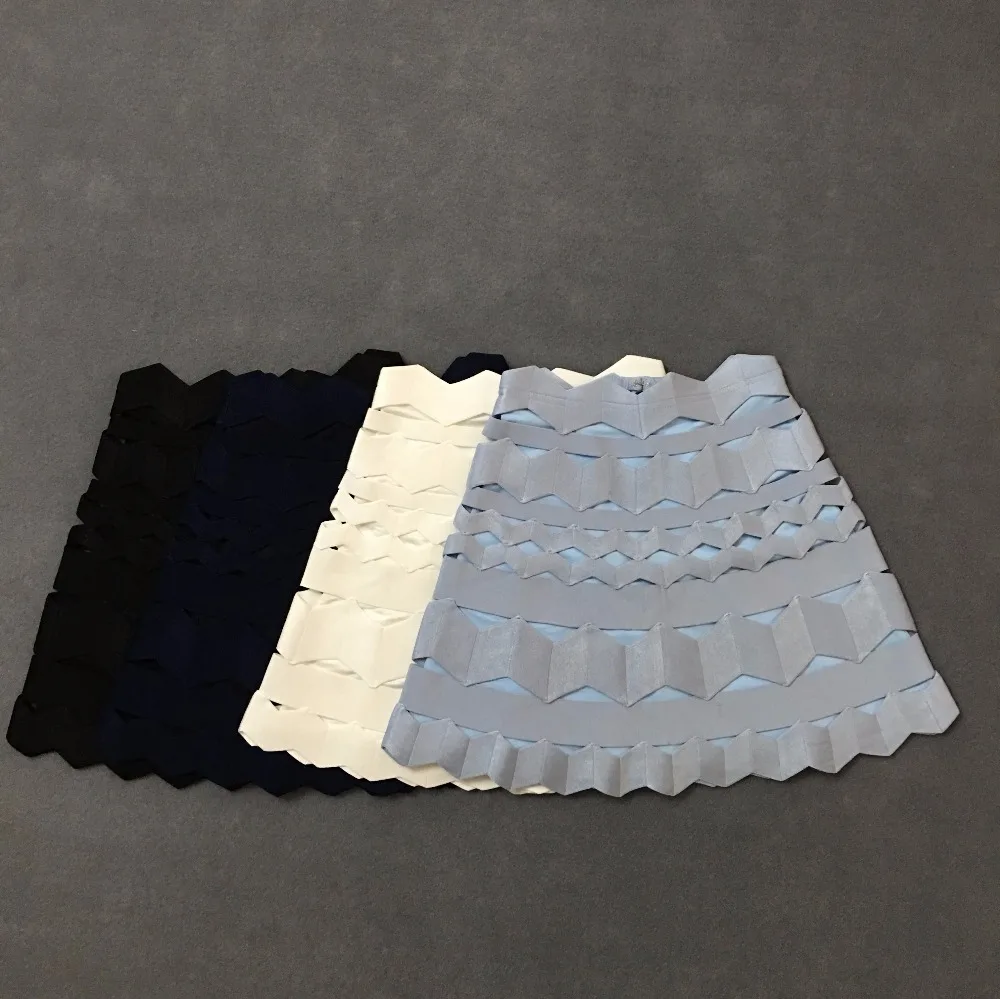 

New Women Rayon Bandage Skirt Sexy Celebrity Party Skirts A-line Sky Blue Navy Blue White Black Summer Wholesale Bodycon Skirts