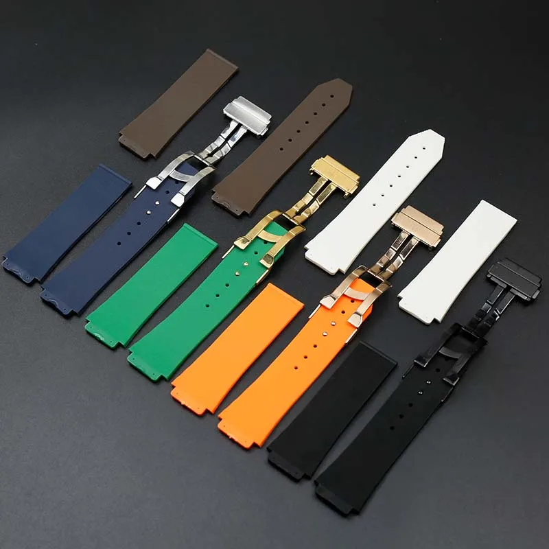 

Silicone strap men's watch accessories for HUBLOT big bang classic fusion outdoor sports waterproof rubber strap ladies19mmx25mm