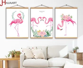 

Nordic Home Decoration Canvas Painting Abstract Wall Art Wall Pictures Flamingo Painting For Living Room Posters Print