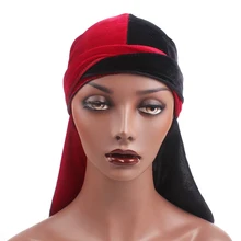 12 шт женщины мужчины бархат дюраги Бандана тюрбан парик шляпа половина Doo лоскутное головное украшение тюрбан пиратская шляпа аксессуары случайный цвет