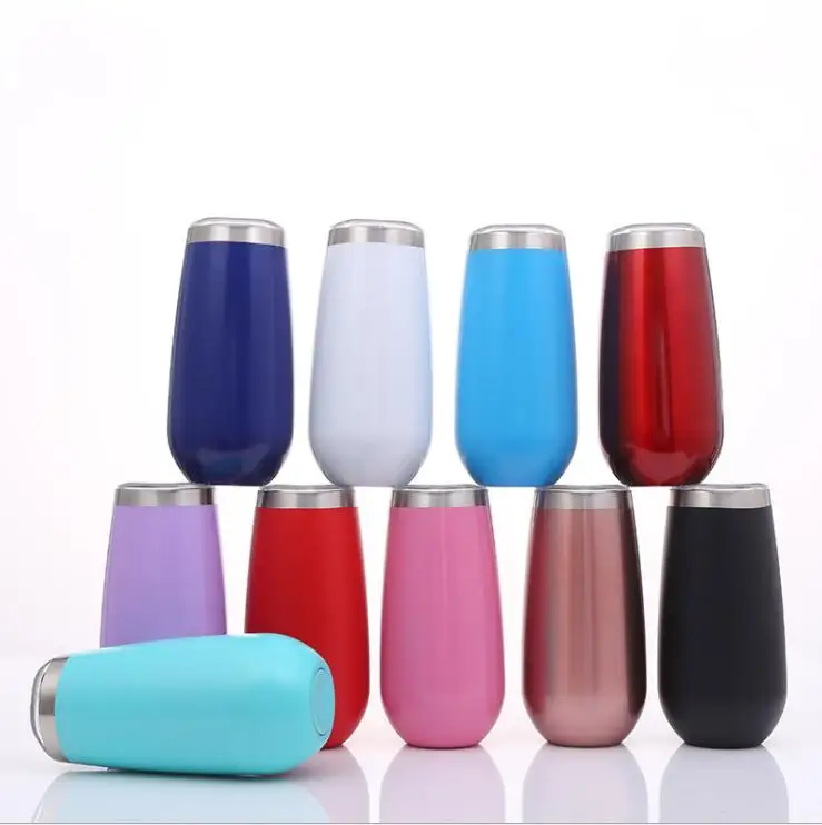 

Custom LOGO 6oz Tumbler Eggshell Cup Insulated Vacuum Mug Champagne Beer Glass Stainless Steel Wine Cup