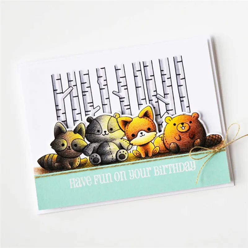 

GJCrafts Animal Die with Clear Stamp Cutting Cute Fox Metal DIY Decorative Embossing Scrapbooking Craft Card Stencil Template
