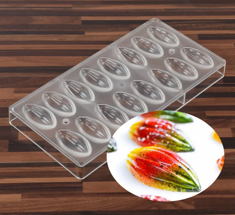 16 отверстий 3D в форме оливки поликарбонатовый для шоколада Торт Пресс-формы
