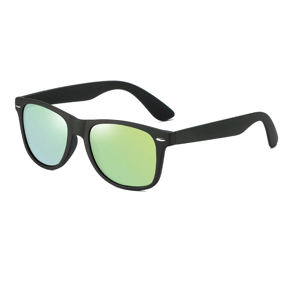ELITERA мужские и женские классические Поляризованные солнцезащитные очки с заклепками Квадратные Солнцезащитные очки для вождения UV400 - Цвет линз: black gold