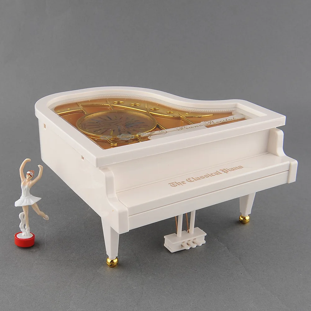 Regalo de San Valentín caja Musical de música para chica de Ballet Alicia bailarina de Piano Blanco