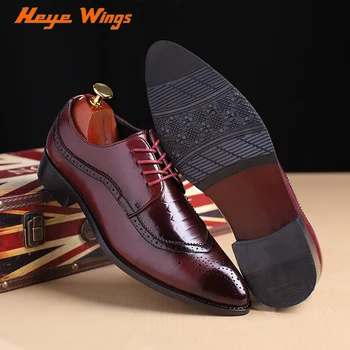 

Fashion brogue type men dress shoes Crocodile pattern PU leather Pointed Toe Derby dress shoes