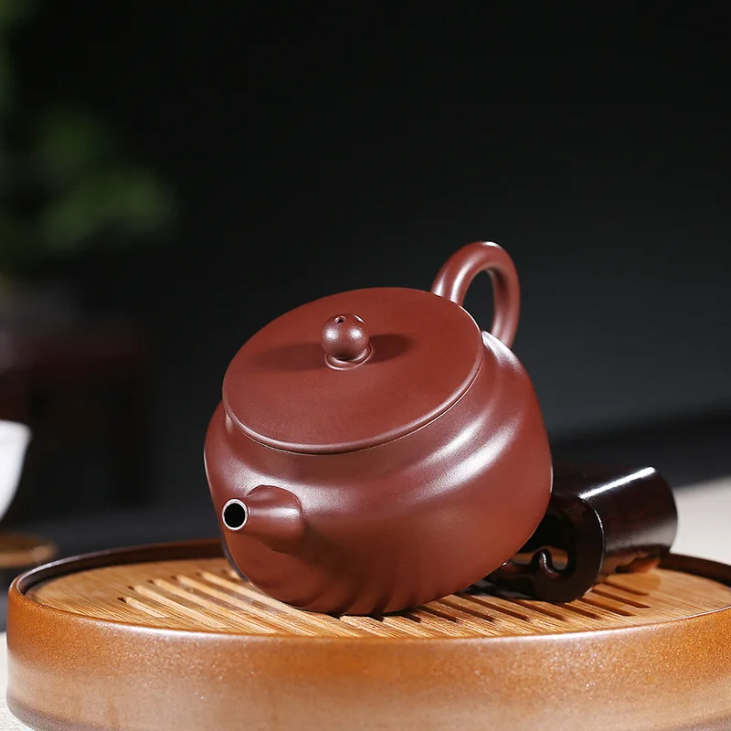 Исин, известный мастер, ручной работы, чайный горшок, высокое качество, фиолетовая глина, чайный горшок, китайский кунг-фу, чайный горшок, с шариковым отверстием, чайная посуда, сокровища, 200 мл