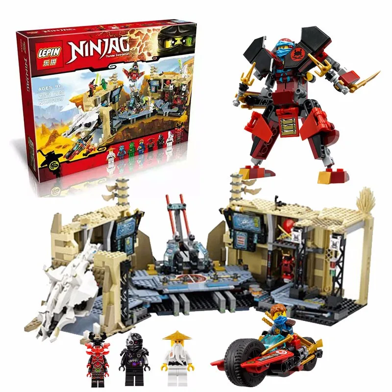 ФОТО LEPIN 06039 1351Pcs Phantom Ninja Samurai X Cave Chaos Model Building Kit figures Blocks Bricks Toy Compatible 70596