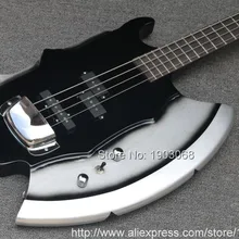 Лидер продаж пользовательские 4-бас-гитара с топором Signiture и Форма, 3 открытые пикапы, фурнитура хром, могут быть настроены
