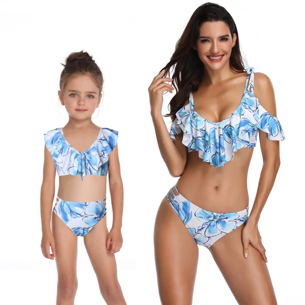 

mother daughter swimwear mommy and me bath swimsuits family look sexy beach bikini clothes mom mum baby matching dress clothing
