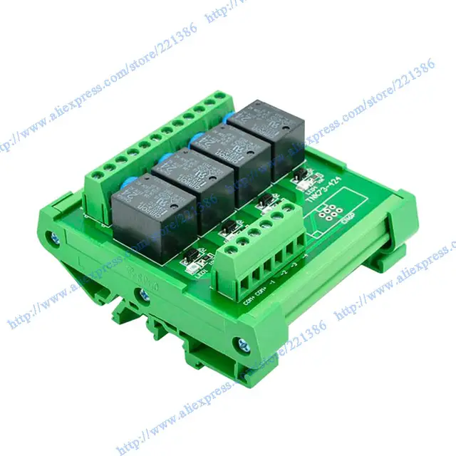 GEYA 4 Channel Relay Module 1 SPDT DIN Rail Mount 5V 12V 24V DC/AC