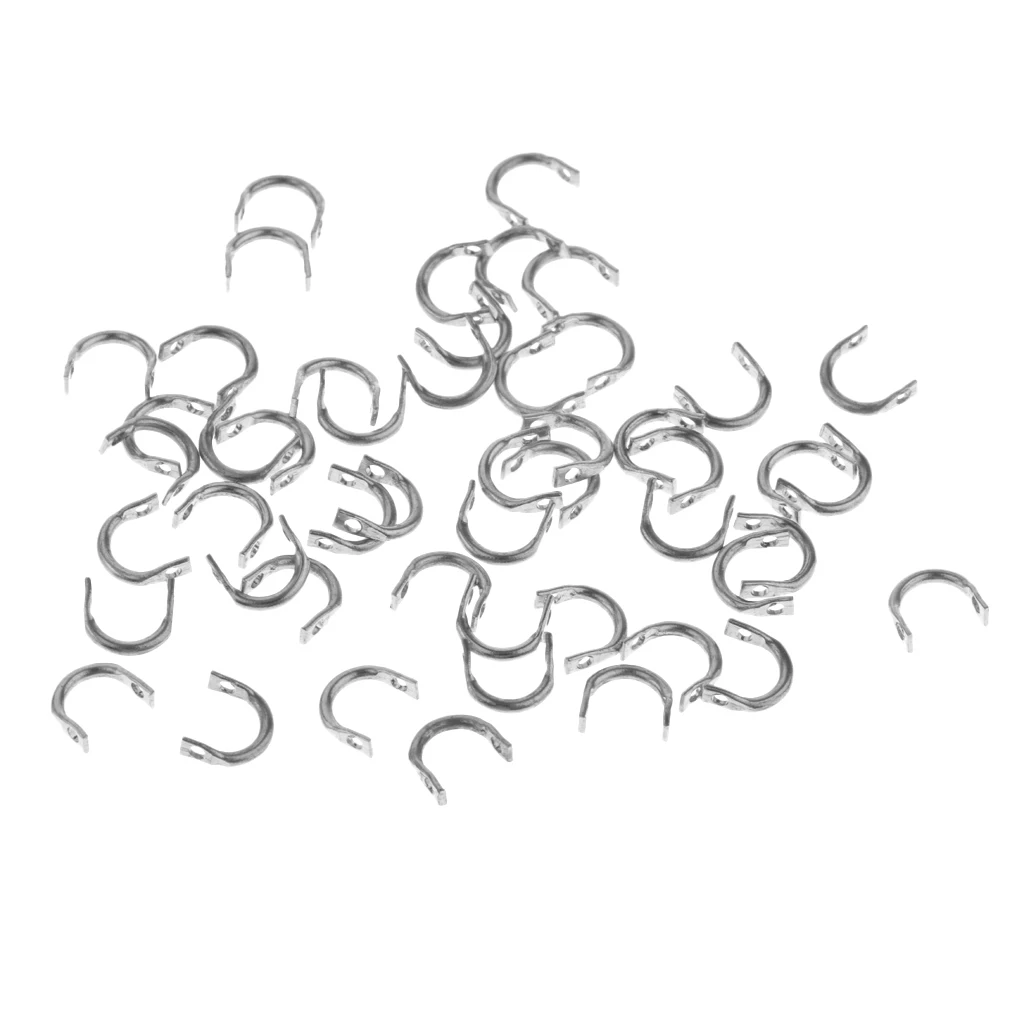 50pc Easy-Spin Clevises Clevis Stainless Steel DIY Spinnerbaits Fishing Lure Accessories Tackle Craft S/M/L