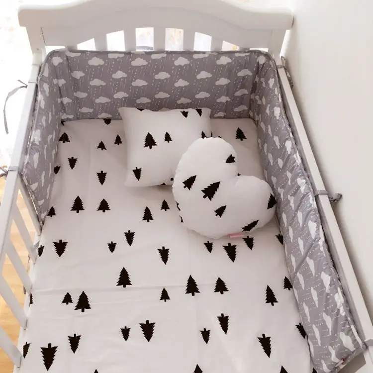 Muslinlife(1pcs bumper only)Fashion hot crib bumper infant bed,baby bed bumper clauds/star/dot/tree,safe protection for baby use