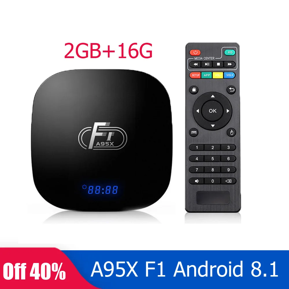 

A95X F1 Android TV Box Android 8.1 Amlogic S905W Quad Core 2GB 16GB H.265 4K 2.4G WiFi Media Player Set Top Box Youtube Smart TV