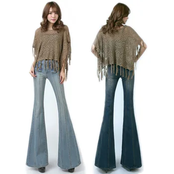 

Vintage High Waist Flared Jeans for Women Bell Bottom Jeans Long Flared Denim Jeans Mom Fit Wide Leg Denim Pants Casual Trousers