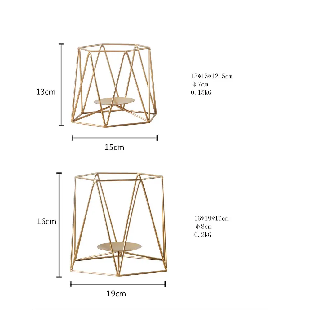 Визуальный сенсорный Железный Подсвечник геометрический обеденный стол подсвечник мебель Романтические линии золотые металлические подставки под свечи