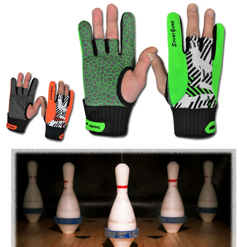 Men women Bowling Gloves sports gloves orange green ball gloves Mittens M /Lgloves handmade
