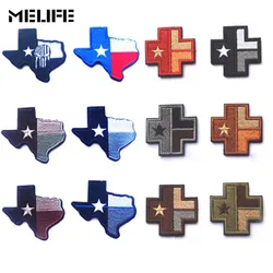 Team Souvenir Embroidered Patches 3D Tactical Punisher badge Texas State Flag map Patch Lonely Star Flags back USA Emblem Badges
