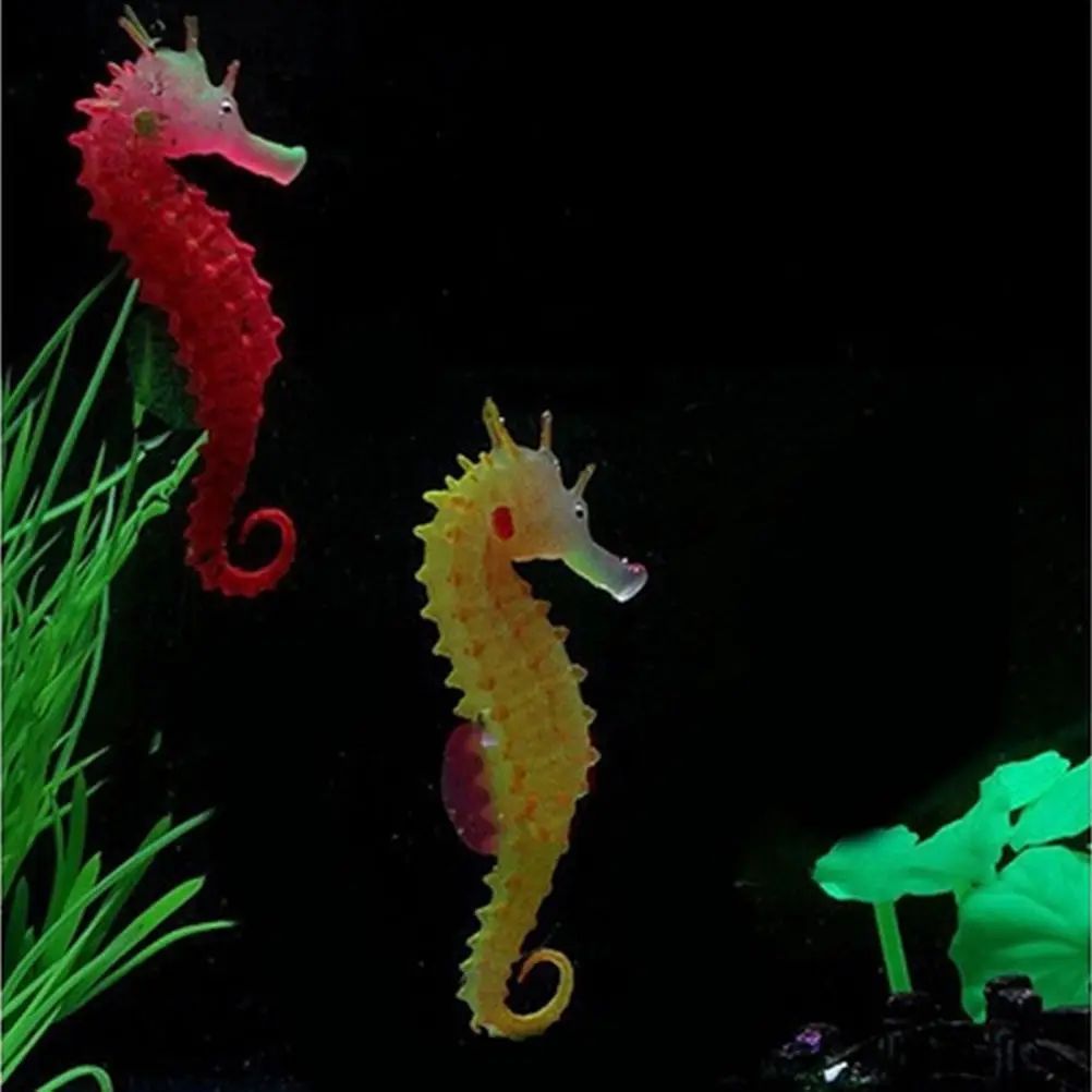 1 шт. экологичный и дружественный светящийся силиконовый морской конек для детская игрушка для ванной аквариум Украшение игрушки