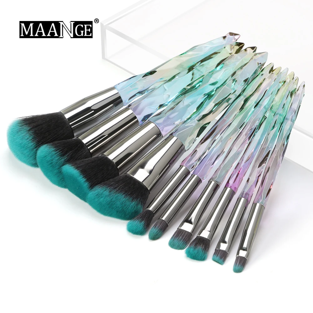 

ESSANCEYA 5/10 Pcs Professional Makeup Brushes Set Colorful Diamond Makeup Brushes Foundation Eyeshadow Blending Cosmetic Tools