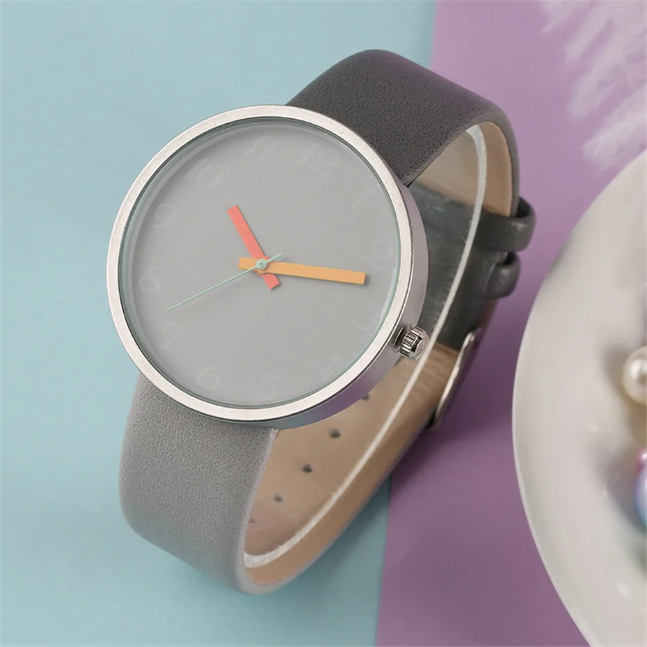 Fashion Genuine Leather Women Quartz Watch Simple Ladies Dress Watches Girls Wristwatches Creative Clock Gift Relojes Mujer      (32)
