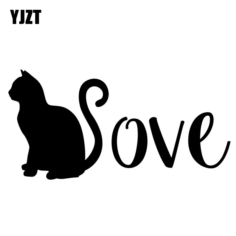 YJZT 13 7 см * 6 9 Love Cats забавная Автомобильная Наклейка Виниловая наклейка черный