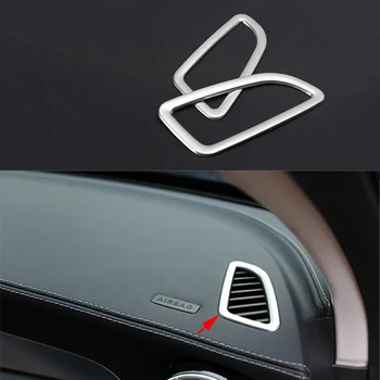 

2x Upper Outlet Frame Cover trim Stainless for Mercedes-Benz GLC Class X205 16-17 & C Class W205 15-17