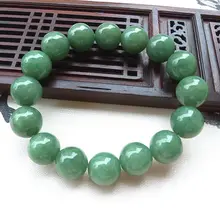 Сертифицированный тип A жадеитовый браслет класса A зеленый нефритовый жесткий браслет из бисера 13 мм